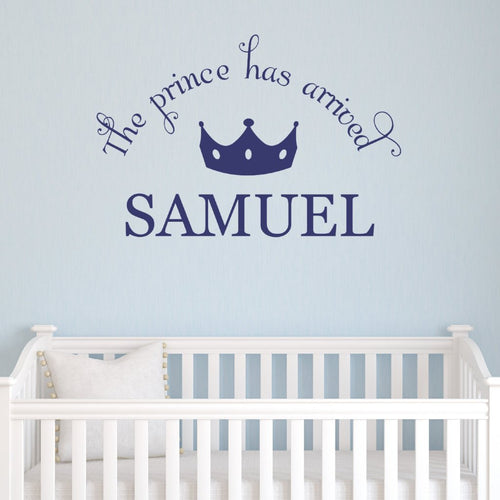 Prince Arrived Kids Wall Decal