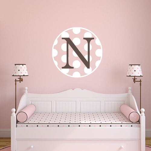 Seeing Polka Dots Monogram Kids Wall Decal