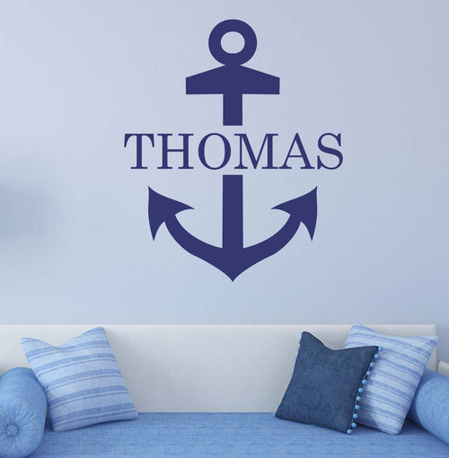 Nautical Anchor Boy Personalized Kids Wall Decal