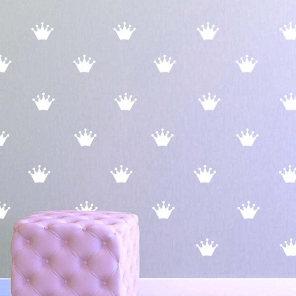 Princess Crown Pattern Wall Decal | Alphabet Garden Decals – Modern ...