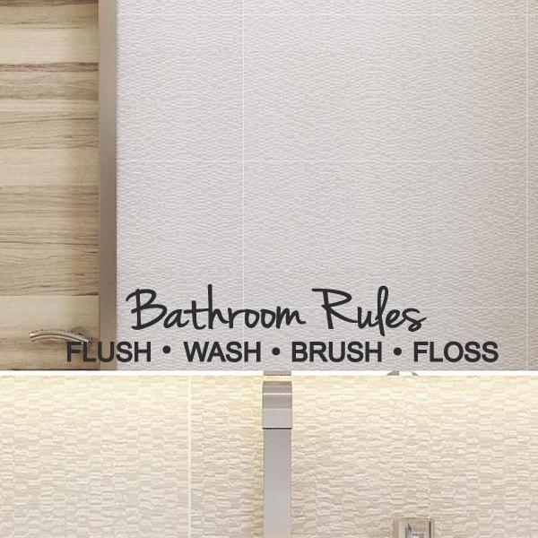 Bathroom Rules Door Vinyl Sticker