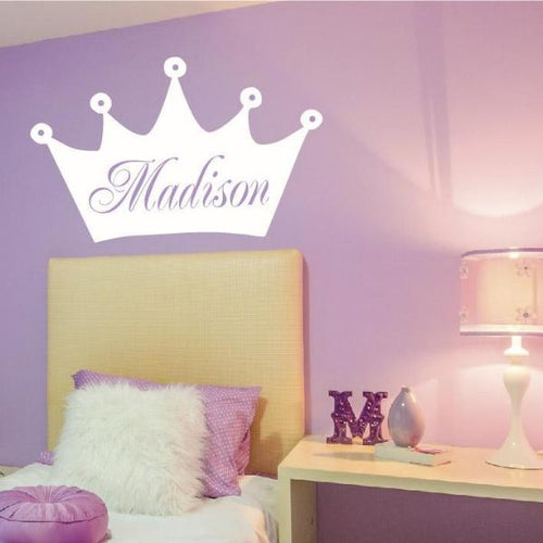 Princess Crown with Name Insert Kids Wall Decal