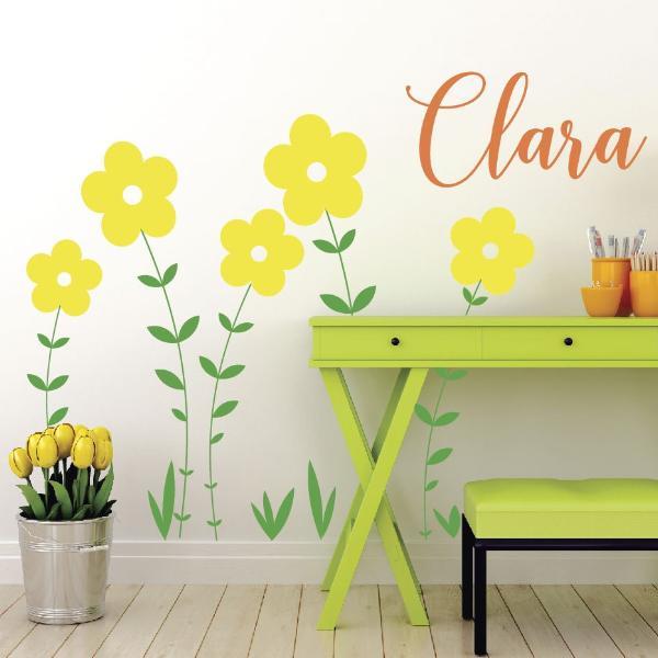Double Flower Vine Kids Wall Decal