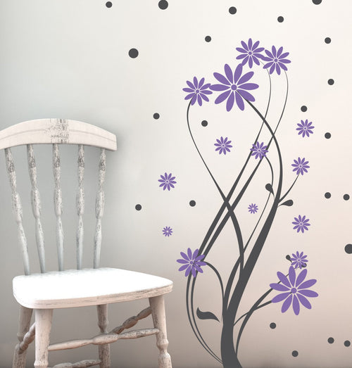 Intertwined Flower Vine Kids Wall Decal