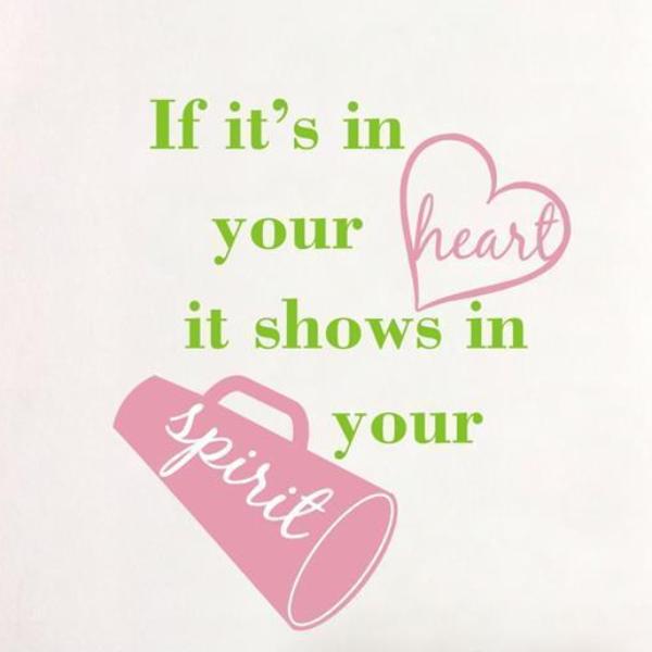 Cheerleading with Heart and Spirit Wall Decal