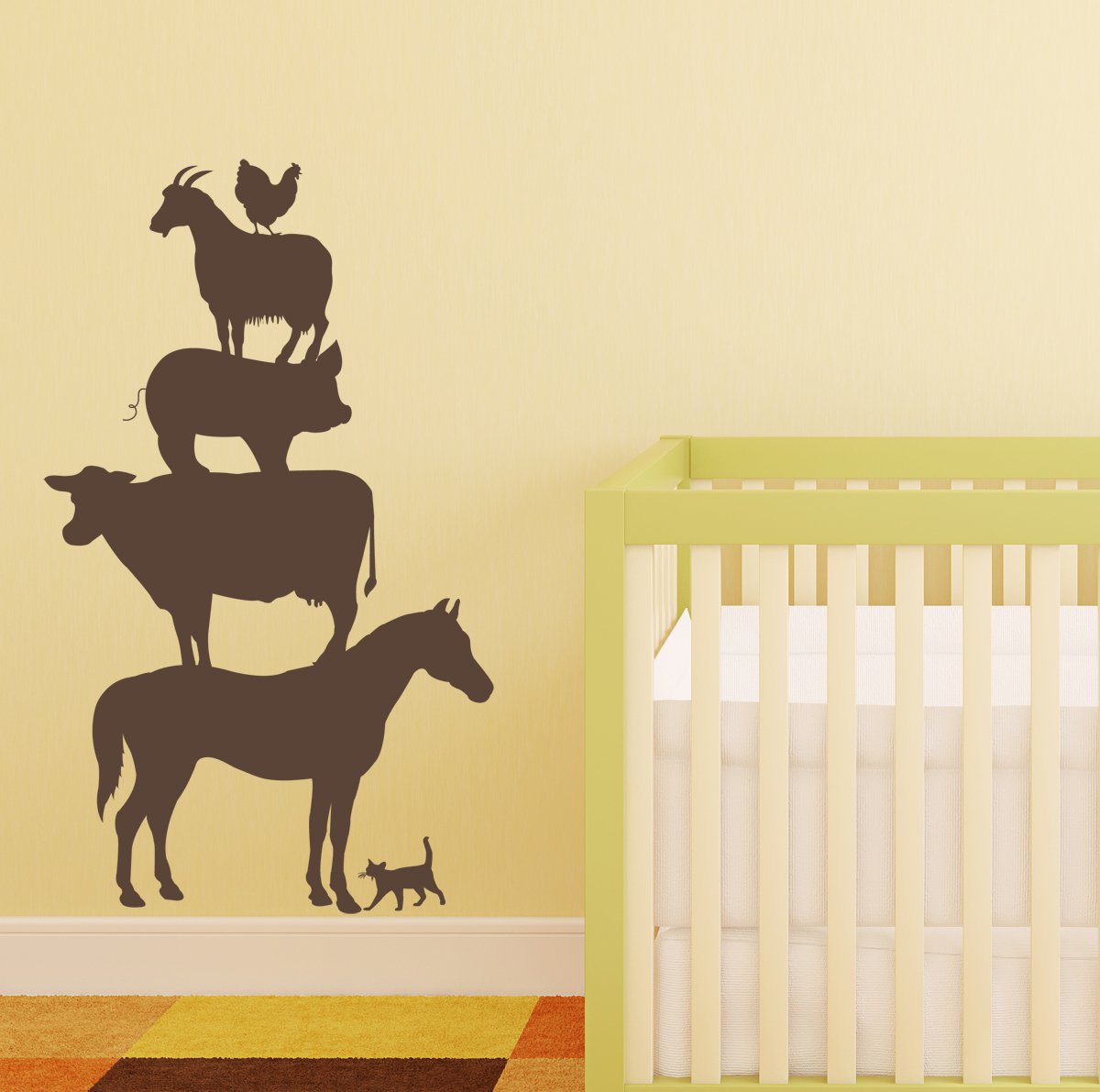 Farm Animals Stacked Large Kids Wall Decal