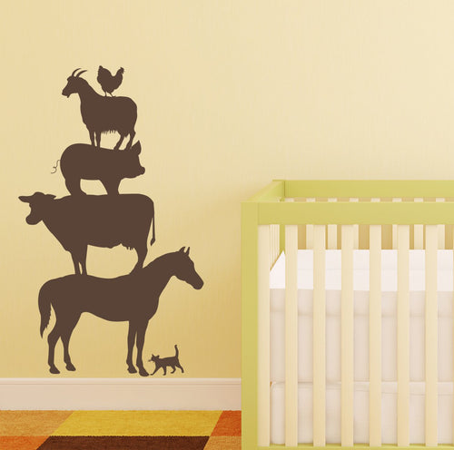 Farm Animals Stack Large Kids Wall Decal