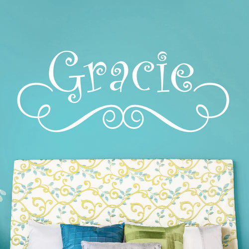 Swirl Personalized Gracie Kids Wall Decal