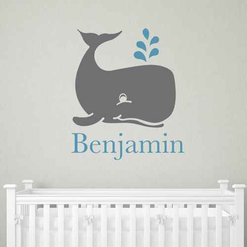 Whale Name Kids Wall Decal