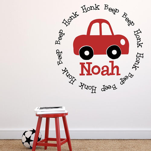 Honk Car Honk Beep Beep Kids Wall Decal