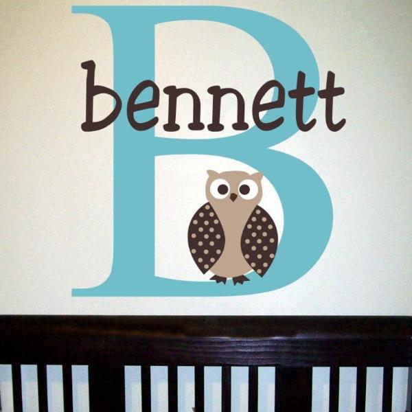Owl Boy Name Kids Wall Decal