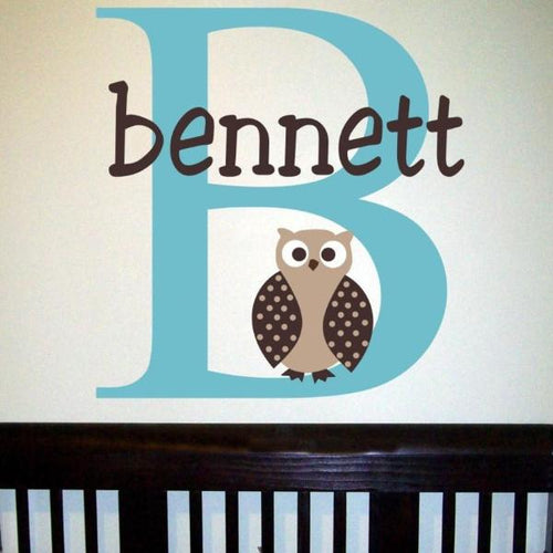 Owl Boy Name Kids Wall Decal