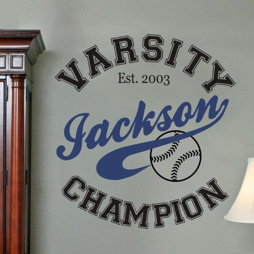 Champion Sports Personalized Kids Wall Decal