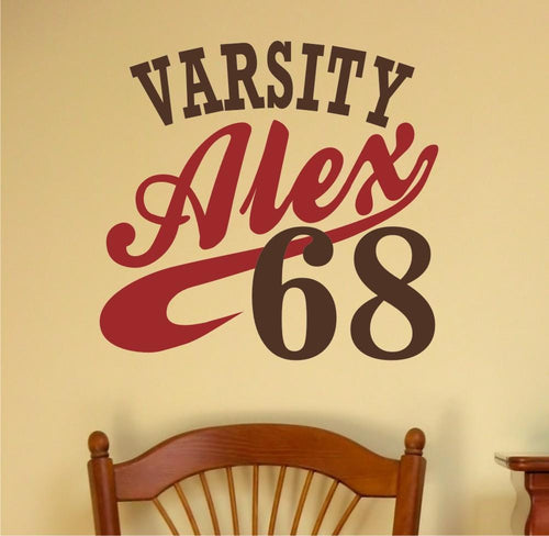 Sports Varsity Champion Personalized Kids Wall Decal