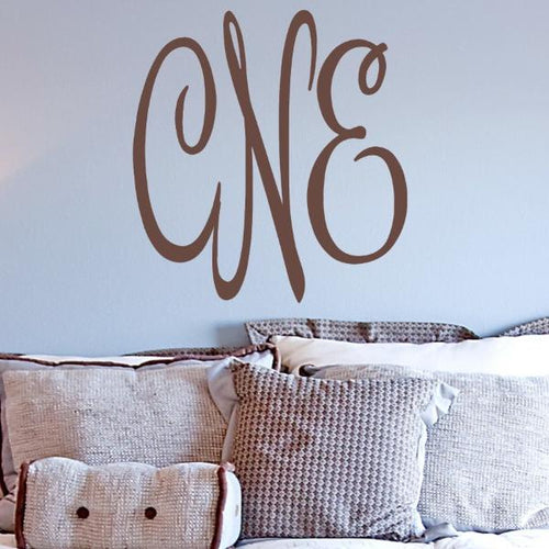 Casual Script Christine Monogram Kids Wall Decal