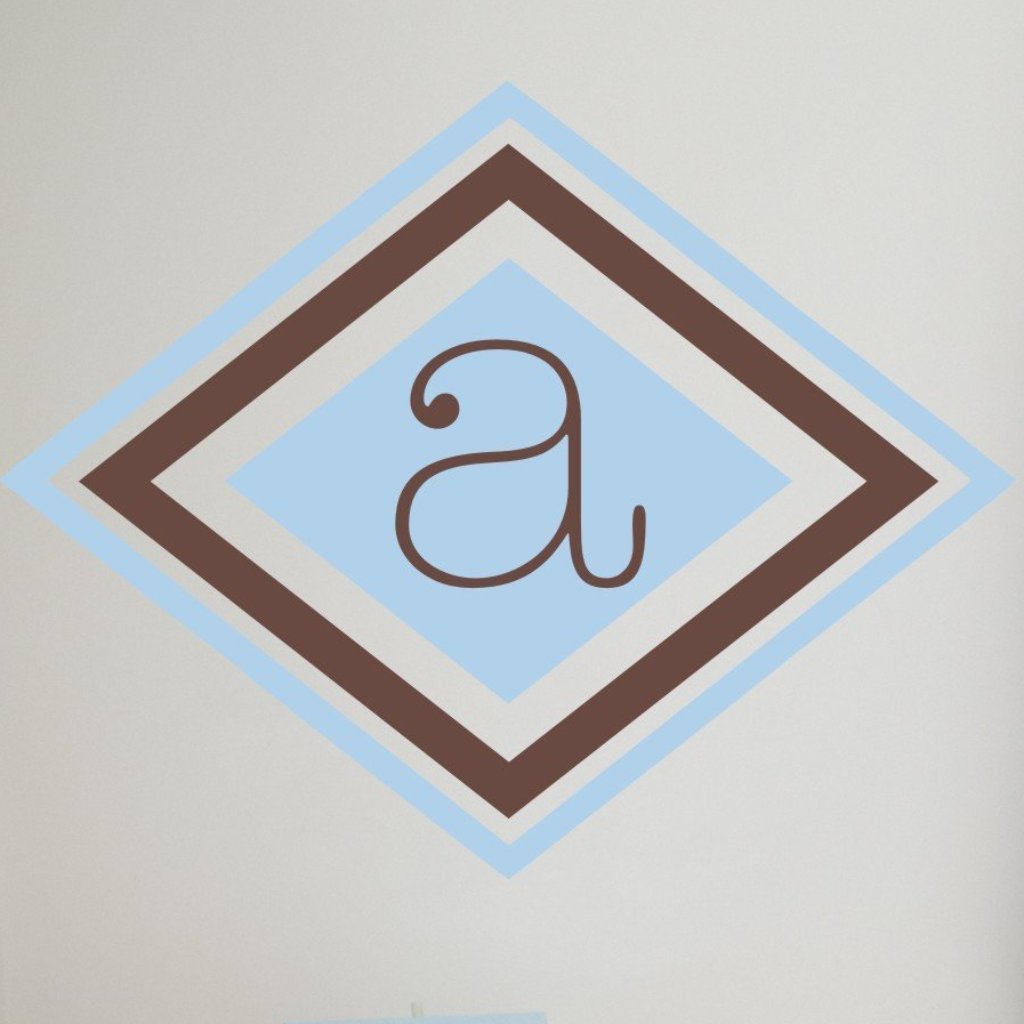 Double Diamond Pattern Monogram Kids Wall Decal