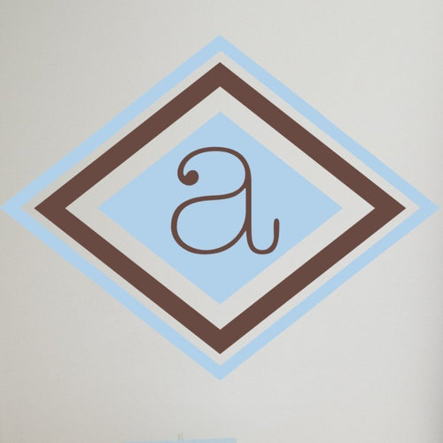 Double Diamond Pattern Monogram Kids Wall Decal
