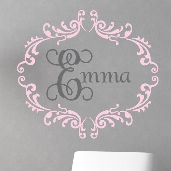 Princess Interlock Personalized Name Kids Wall Decal
