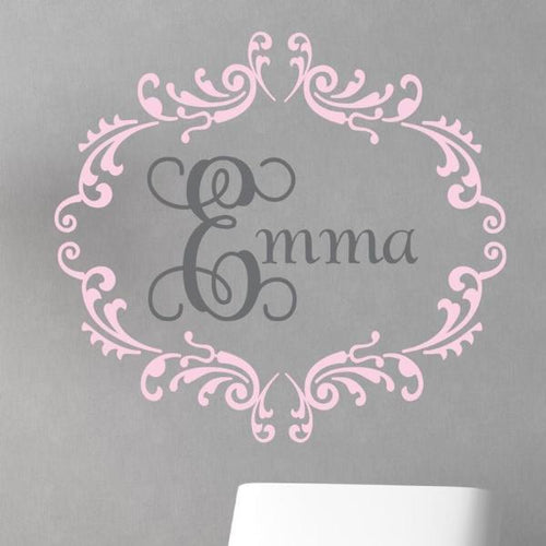 Princess Interlock Personalized Name Kids Wall Decal