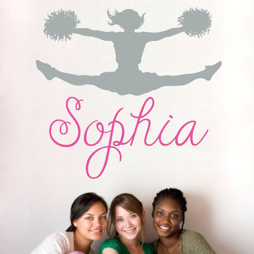 Cheerleader Splits Name Kids Wall Decal