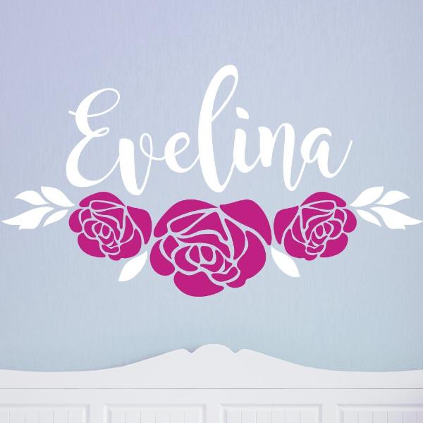 Beauty Belles Roses Name Kids Wall Decal