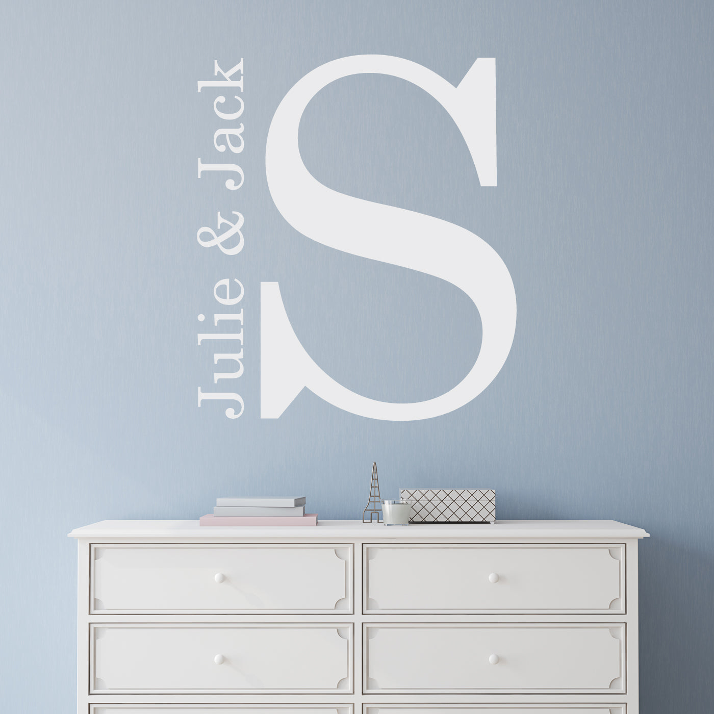 Wedding Couple Classic Monogram Wall Decal