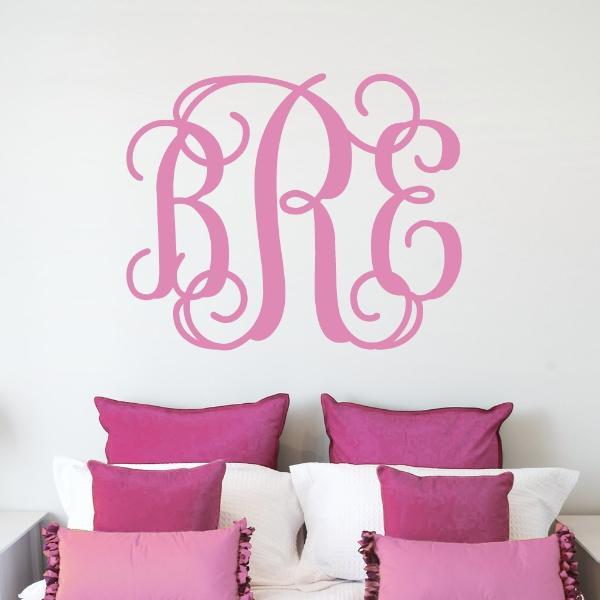 Fancy Interlock Monogram Personalized Wall Decal