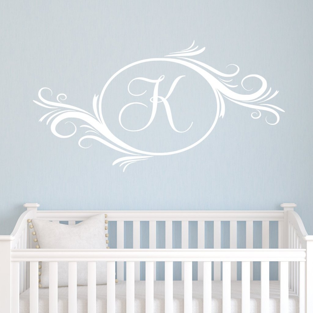 Fancy Delightful Elements Monogram Personalized Wall Decal