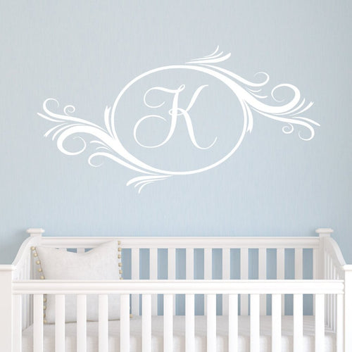 Fancy Delightful Elements Monogram Personalized Wall Decal