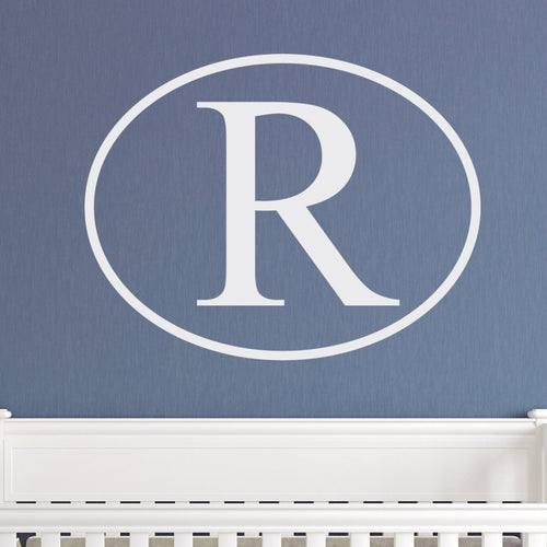 Single Oval Monogram Personalized Wall Decal