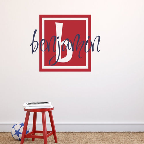 Benjamin's Box Monogram Personalized Wall Decal