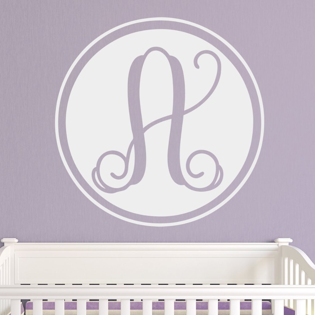 Single Interlock Monogram Personalized Wall Decal