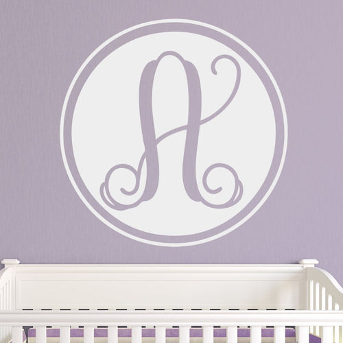 Single Interlock Monogram Personalized Wall Decal
