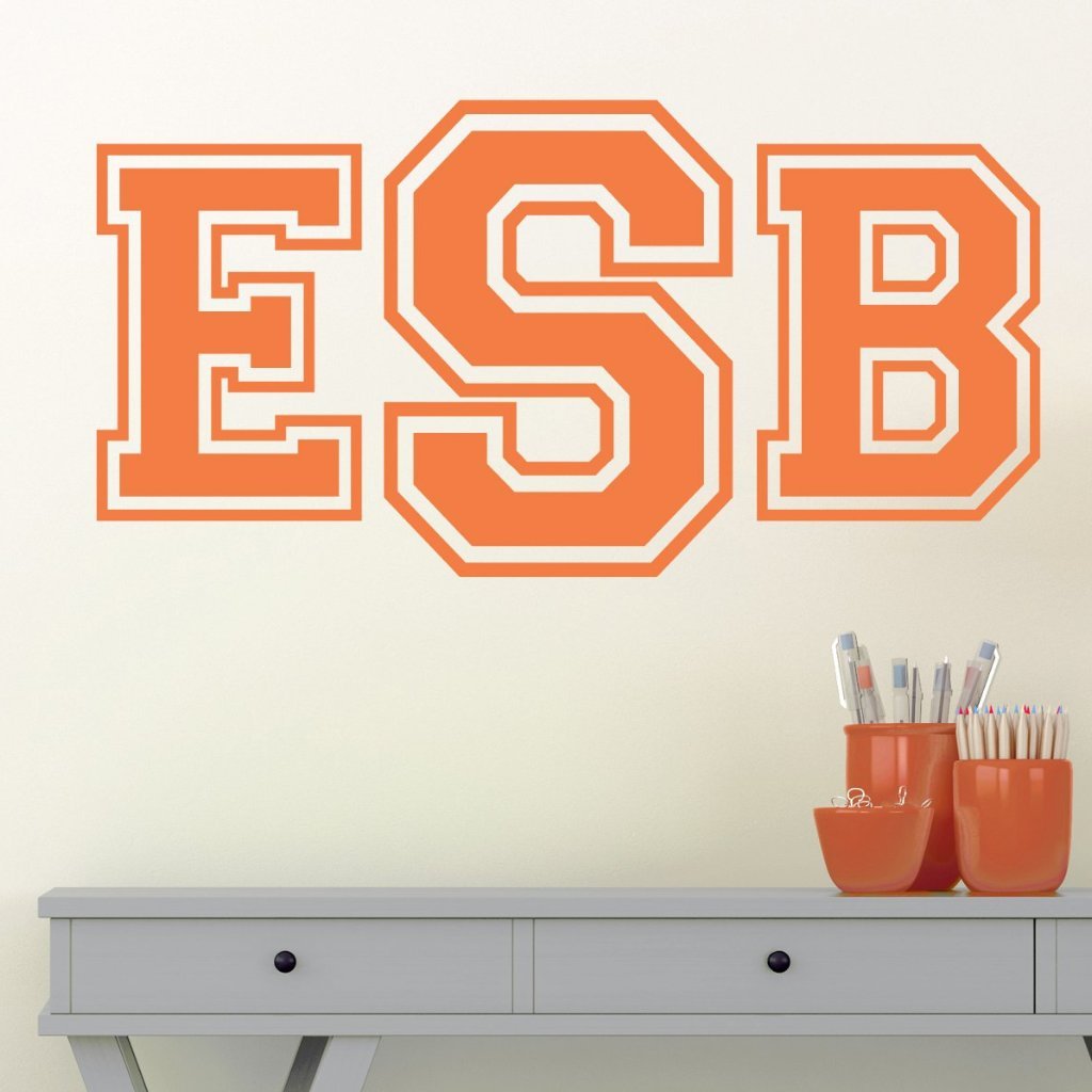 Collegiate Monogram Personalized Wall Decal