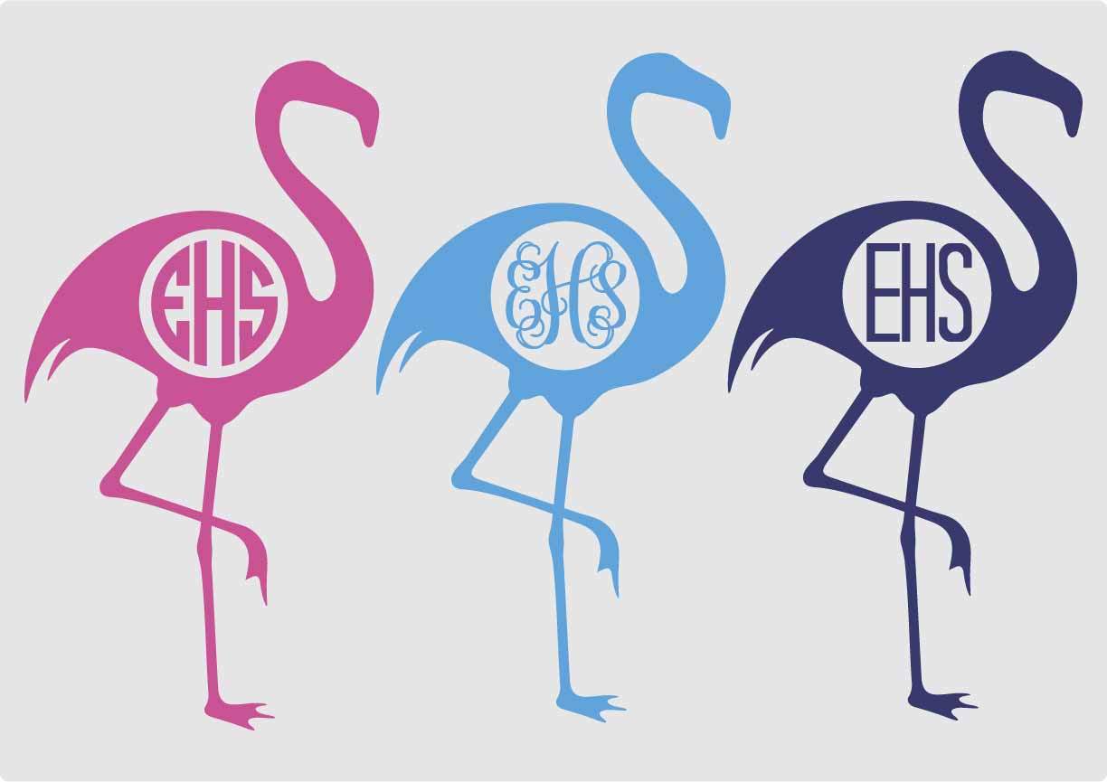 Flamingo Monogram Wall Decal