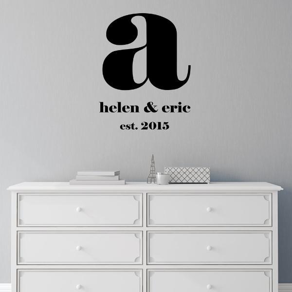 Simple Lowercase Monogram Personalized Wall Decal