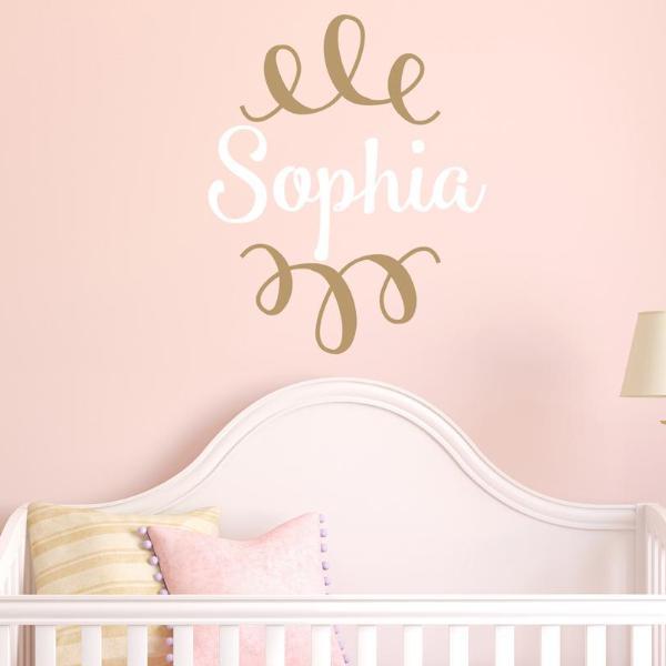 Cute Swirls Personalized Wall Decal