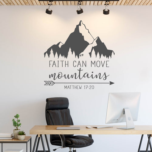 Faith Can Move Mountains Vinyl Wall Decal