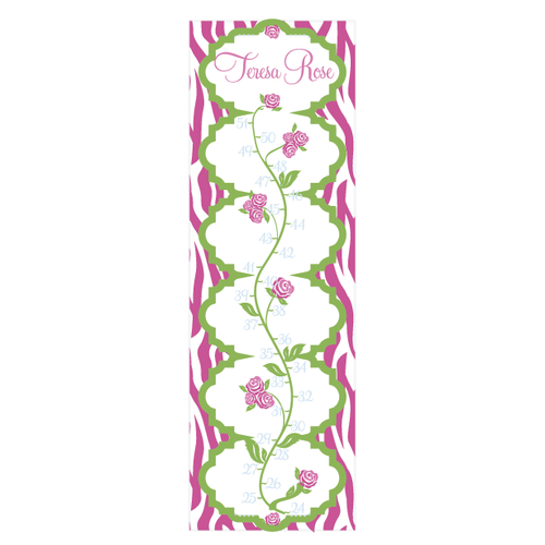 Personalized Rose Vine Canvas Growth Chart