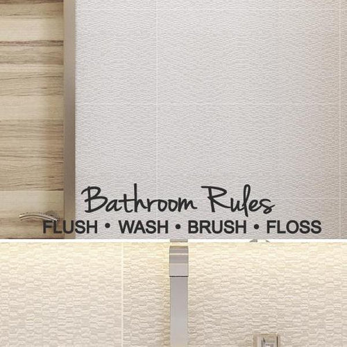 Bathroom Rules Door Vinyl Sticker