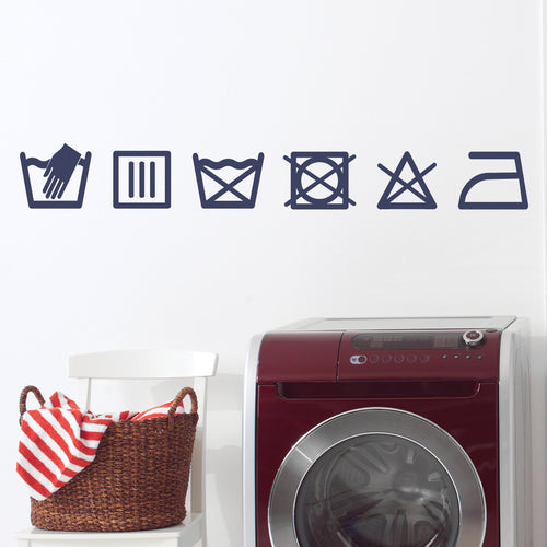 Laundry Care Symbols Vinyl Sticker
