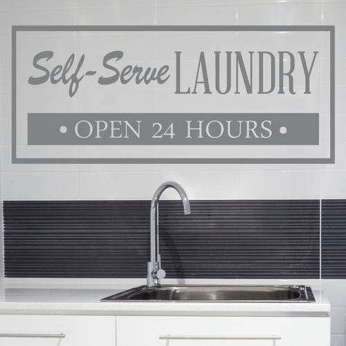 Self Serve Laundry Room Vinyl Sticker