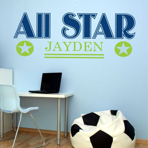 Personalized All Star Sports Kids Wall Decal