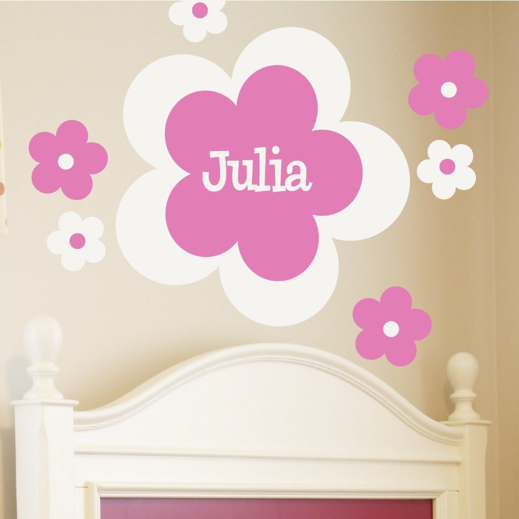 Personalized Flower Power Kids Wall Decal
