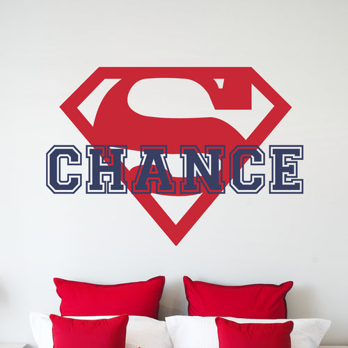 Superman Personalized Name Kids Wall Decal