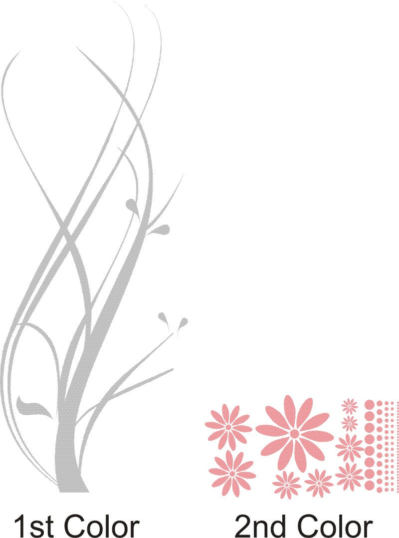 Intertwined Flower Vine Kids Wall Decal