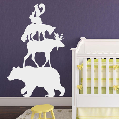Woodland Forest Animals Stack Large Kids Wall Decal