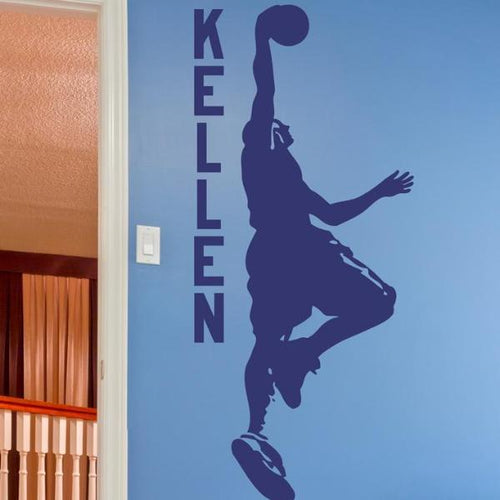 Basketball Dunking Personalized Kids Name Decal