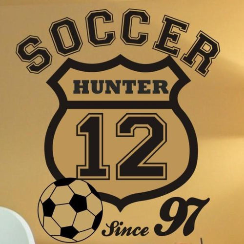 Soccer Crest Personalized Kids Wall Decal