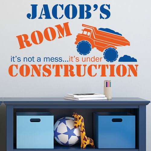 Under Construction Kids Wall Decal